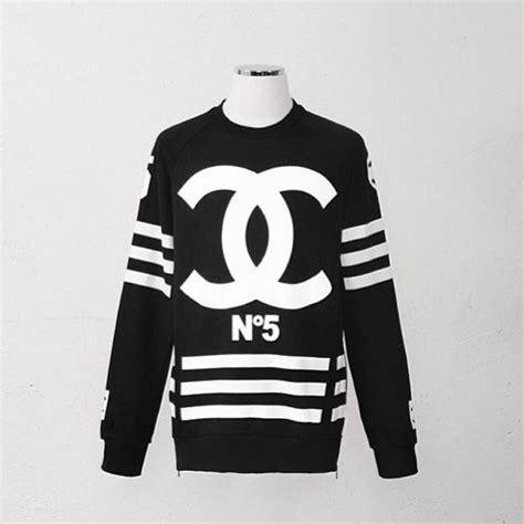 black man chanel hoodie|Chanel sweater black and white.